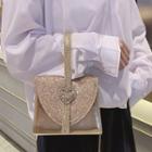 Rhinestone Glitter Faux Leather Handbag