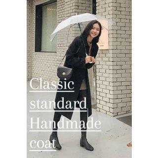 Hidden-button Wool Blend Mac Coat