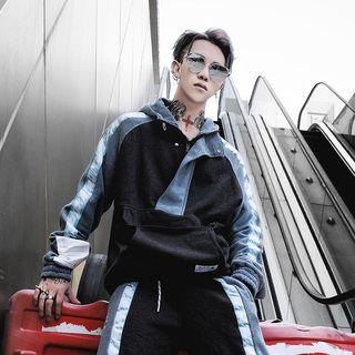 Set: Color Block Hoodie + Drawstring Jogger Pants