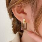 Geometric Glaze Dangle Earring 1 Pair - Brown - One Size