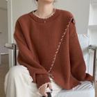 Round Neck Asymmetrical Sweater
