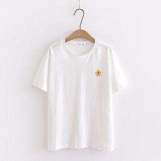 Floral Print Short-sleeve Tee White - One Size