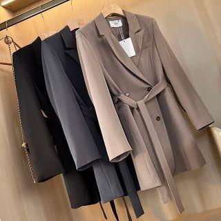 Long-sleeve Plain Mini Blazer Dress