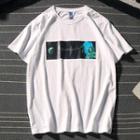 Short-sleeve Planet Print T-shirt