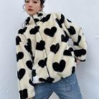Heart Faux Fur Jacket / Hooded Jacket