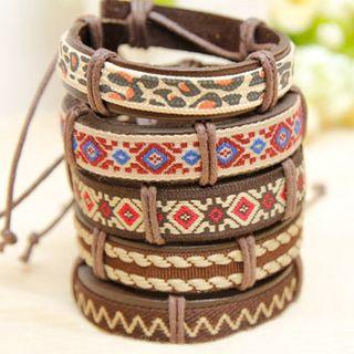 Patterned Genuine-leather Bracelet