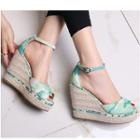 Camouflage Woven Wedge Sandals