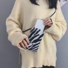 Zebra Print Furry Mini Crossbody Bag