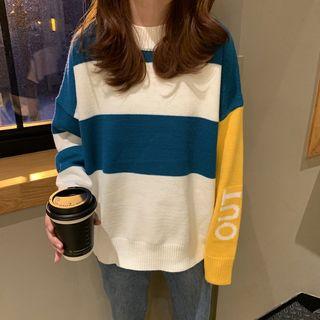 Crewneck Color Block Sweater