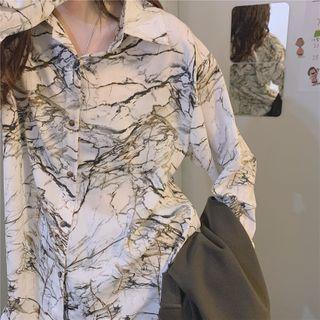Long-sleeve Print Shirt As Figure - One Size