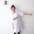3/4-sleeve Printed T-shirt Dress