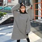 Crew-neck Stripe T-shirt Dress
