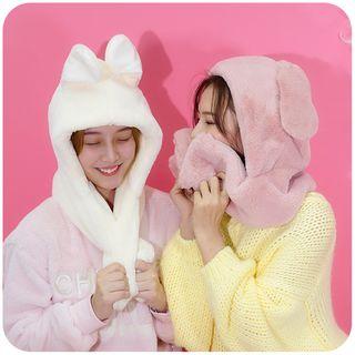 Furry Rabbit Ear Accent Hat