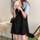 Short-sleeve Blouse / Sleeveless Mini A-line Dress
