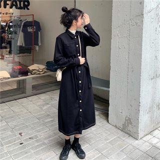 Long-sleeve Shirtdress As Figure - One Size