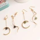 Non-matching Bead Swirl & Open Hoop Drop Earring