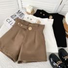 Details Paperbag High-waist Wide-leg Dress Shorts