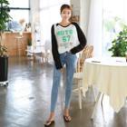 Letter-printed Raglan-sleeve T-shirt
