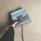 Sequined Panel Flap Cross Bag