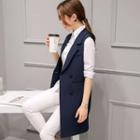 Double-breasted Lapel Long Vest