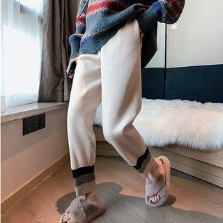 Striped Straight-cut Knit Pants