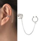 Alloy Chained Cuff Earring 1 Piece - Silver - One Size