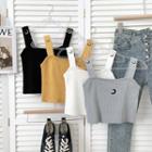 Moon-embroidered Knit Camisole Top