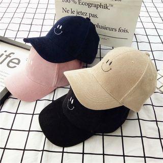 Smiley Corduroy Baseball Cap