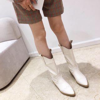 Pointy-toe Mid-calf Boots