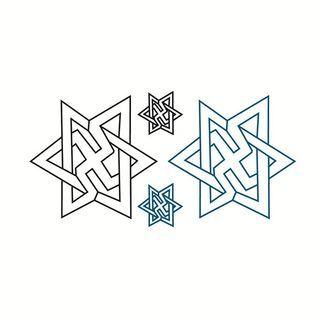 Star Print Waterproof Temporary Tattoo Blue&black - One Piece