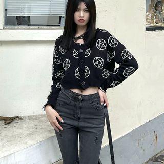 Star Cropped Cardigan / Camisole Top