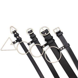 Hood Accent Faux-leather Skinny Belt