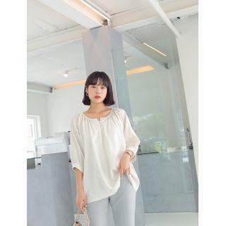 Round-neck Buttoned Tunic