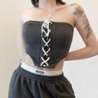 Lace-up Crop Tube Top