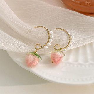 Faux Pearl Drop Earring 1 Pair - Pink - One Size