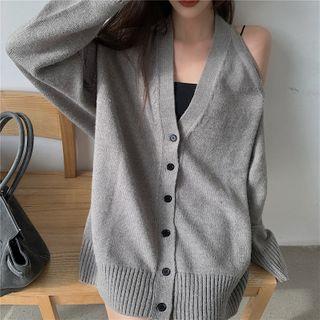 Zip Cold-shoulder Cardigan