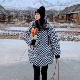 Chessboard Pattern Padded Jacket
