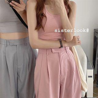 Plain Tank Top / Wide-leg Dress Pants