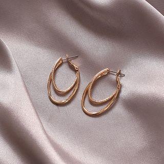 Alloy Irregular Layered Hoop Earring