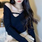 Buckled Keyhole Sweater
