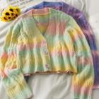 Gradient Cable-knit Loose Cardigan