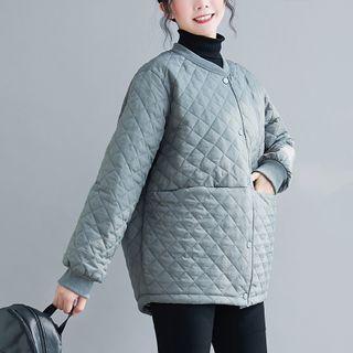 Argyle Padded Cropped Coat