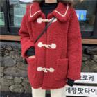 Fleece Toggle Coat Wine Red - One Size