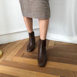Zip-detail Kitten-heel Boots