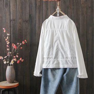 Long-sleeve Pocket Shirt White - One Size