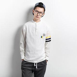 Embroidered Half Placket Shirt