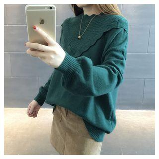 Lace Trim Oversize Sweater
