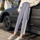 Drawstring-waist Contrast Trim Cropped Pants
