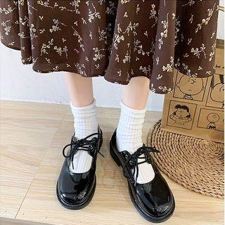 Platform Lace-up Mary Jane Shoes