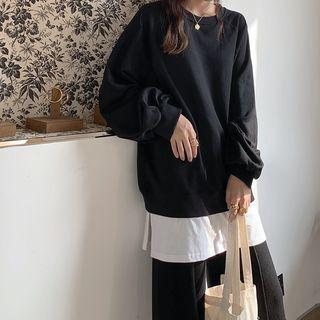 Oversized Mock Two-piece Sweatshirt